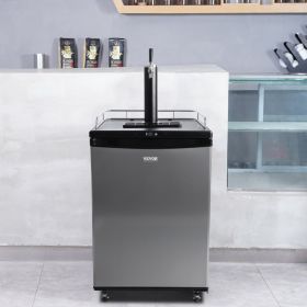 Beer Kegerator, Single Tap Draft Beer Dispenser, Full Size Keg Refrigerator With Shelves, CO2 Cylinder, Drip Tray & Rail, 32°F- 75.2°F Temperatur