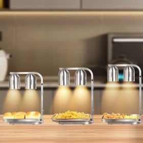 Commercial Food Heat Lamp With 500W Bulbs For Food Restaurant Kitchen Buffet (Option: silver)