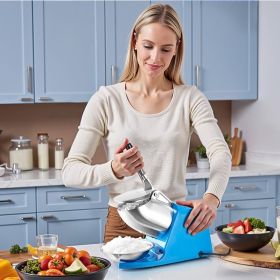Commercial Ice Crusher 286LBS/H Electric Snow Cone Maker Shaved Ice Blue (Option: Blue)