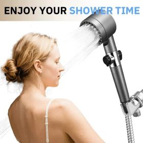 3-level Adjustable Handheld Shower Head, High-pressure Water Flow In Multiple Modes, 5 Filters, Suitable For Powerful Washing Of Hard Water, Wall (Option: Afinefivepieceset)