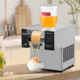Commercial Snowflake Ice Machine 176LBS/24H Stainless Steel For Ice Cream (Option: silver)