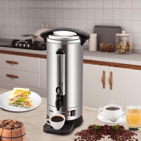Commercial Coffee Urn 65 Cup Stainless Steel Coffee Dispenser Fast Brew (Option: silver)